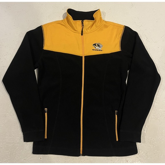 Mizzou Missouri Tigers Campus Heritage Full Zip Jacket Womens L Black Yellow - Picture 1 of 9